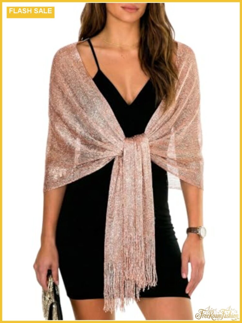 Metallic Glitter Sparkling Shawl Wrap for Evening Dresses